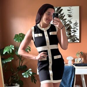 Anthropologie Black and White Sleeveless Dress